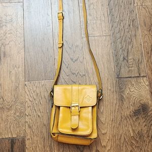 Patricia Nash Cascina leather crossbody bag, mustard yellow